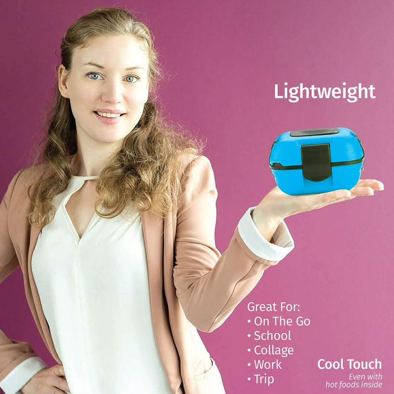 Pinnacle Insulated Leak Proof Lunch Box for Adults and Kids - Thermal Lunch Container With NEW Heat Release Valve 16 oz ~Set of 2~ Blue-Green - Image 5